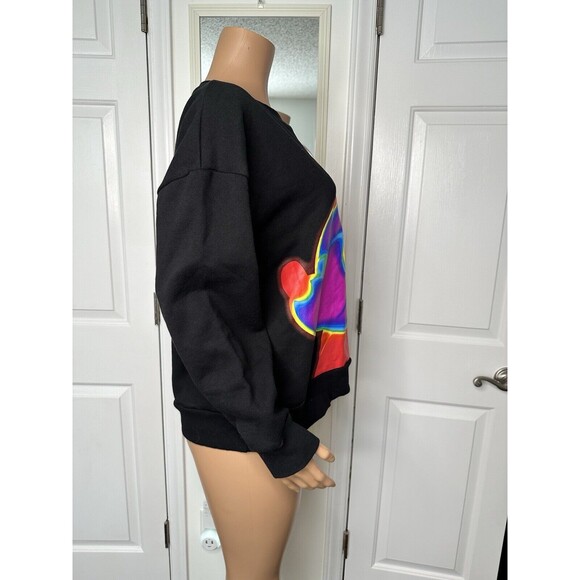 Zara Disney Mickey Mouse Black Multicolored Sweatshirt Size Large NWT - Picture 4 of 8
